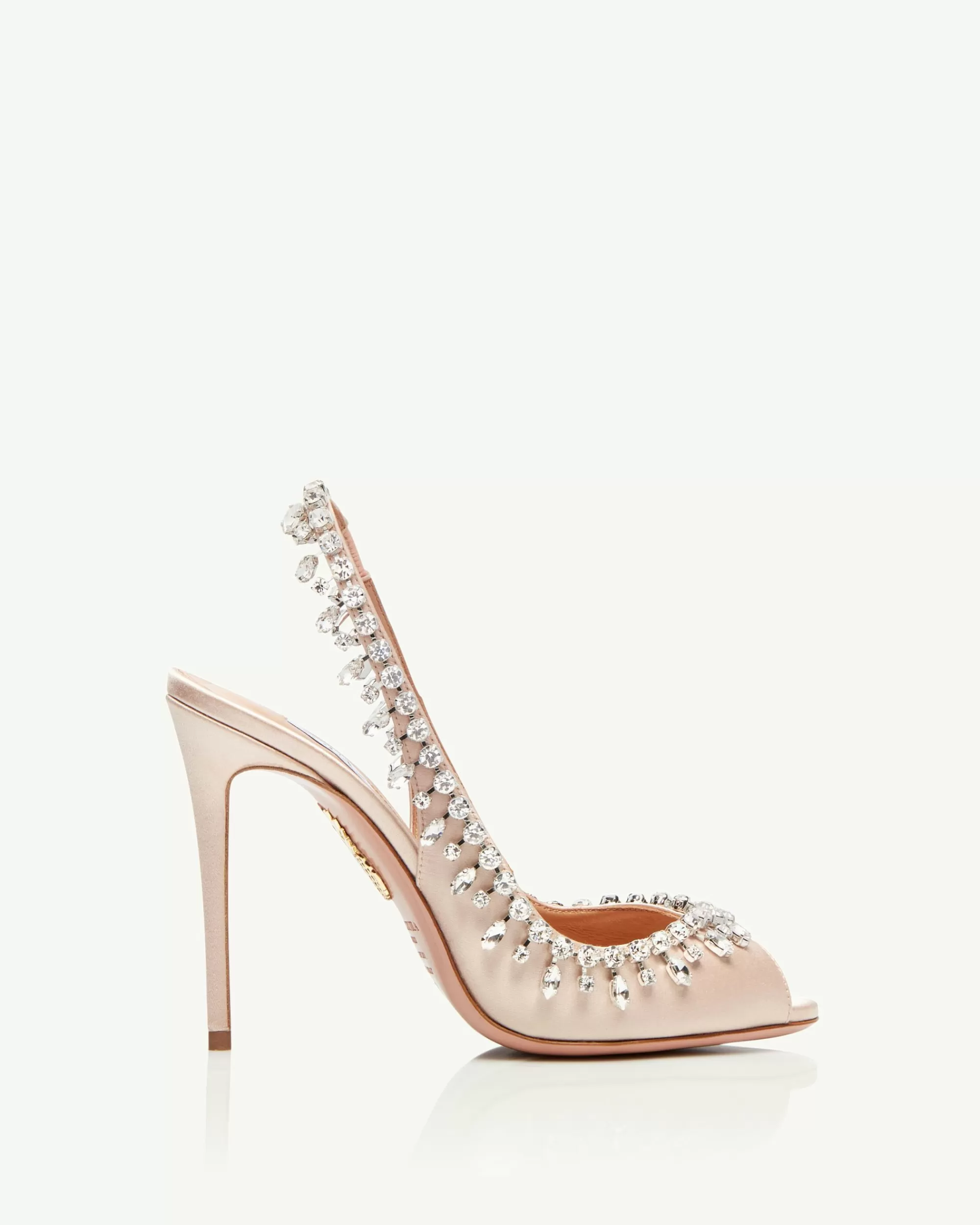 Aquazzura Temptation Crystal Satin Sandal 105 | Sandals